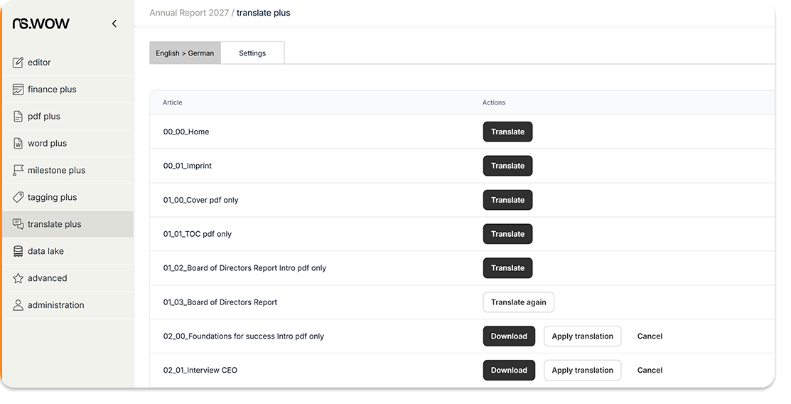 translate plus nswow